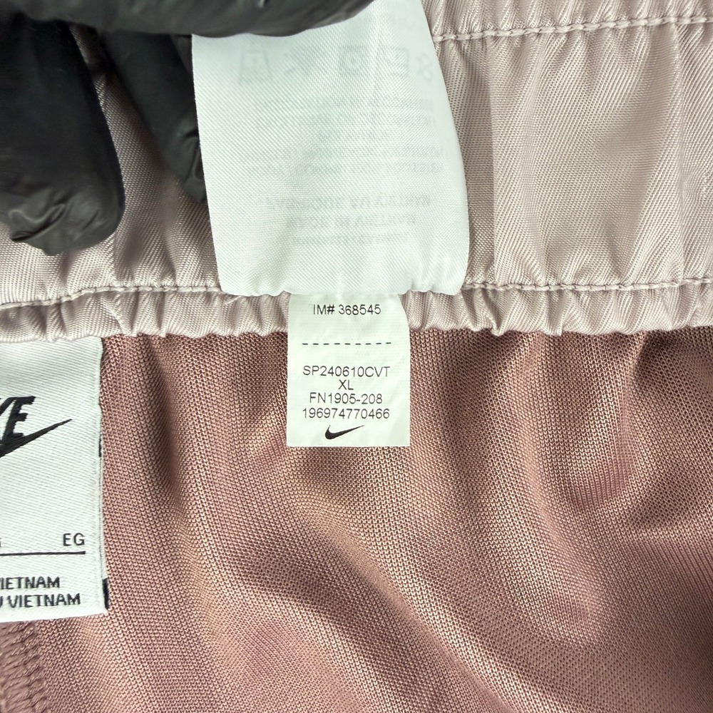Nike Air Track Pants Womens XL Mauve Satin Trim Wide Leg Breakaway Snap Pants - Picture 11 of 12